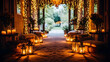 © Muzamil - A beautifully decorated hallway with candles and lanterns for a wedding or special event