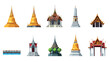 © Sapphire - Traditional thai architecture icons featuring pagodas and temples