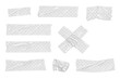 © Michael - Clear sticky tape elements with torn edges, creating a wrinkled texture and strong adhesive appearance. The background is transparent