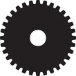 © Md - Black gear with white center hole on a white background cogwheel mechanical