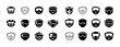 © Влада Яковенко - Collection of stylish tactical mask icons in black and white