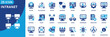 © Uniconlabs - intranet icon set collection in solid glyph dual color style. pack contain network, portal, access, internal, community, connect, collaborate, communication, team, information icon