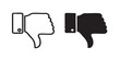 © Mohamed - Thumb down vector icon, dislike and negative feedback symbol, social media and rejection sign, outline and filled style, clean black line and solid design, minimal flat icon, isolated on transparent b