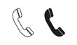 © lors of design - Two black and white telephone handset icons