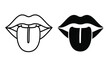 © Itz - Vector illustration of two tongue out lips in black and white
