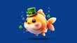 © ahmta - Cute Lucky Goldfish Wearing Leprechaun Hat With Shamrocks For St Patrick's Day Branding And Playful Festive Lifestyle Design
