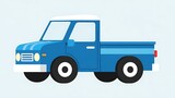 Blue cartoon pickup truck vehicle.