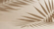 © MDJUBYEL - Abstract background with blurred palm leaf shadow on beige wall, creating a soft and natural backdrop for product presentation and tropicalthemed designs
