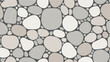 © WahidDS - Pebble stone mosaic background with various sizes of smooth gray and beige rounded shapes on dark gray grout line