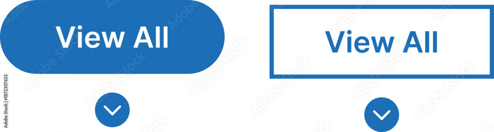 View All Text Button View all button UI elements set with filled and outline styles ...