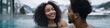 © Andrii Zastrozhnov - Young african couple enjoying winter hot spring in mountain setting