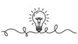 © Creativedesign29 - Black line of a glowing light bulb with a tangled wire on a white background symbolizing creativity and new ideas
