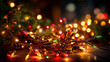 © Laura - Glowing Christmas lights creating festive atmosphere, abstract holiday background, defocused, with copy space