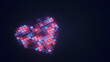 © Photocreo Bednarek - Pixelated heart creating an abstract texture with glowing colorful squares