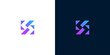 © Eunois - Abstract geometric logo with gradient colors on white and dark backgrounds