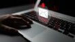 © InfiniteFlow - Digital warning mail interface highlights email threat detection, security monitoring, and proactive prevention of phishing and malware intrusions. Parse