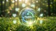© Gambar - wellness longevity concept with green icons in nature
