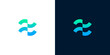 © anello - Abstract logo with vibrant blue and green gradient, flowing shapes suggesting a letter E or dynamic wave, perfect for modern tech and business branding