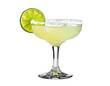 © Wawan - Cocktail in coupe glass with lime slice and salt rim, isolated on black background