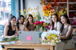 © Wasana - Women learning floristry workshop online in flower shop