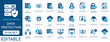 © unique - Data protection icon set. Featuring cybersecurity, data security, privacy protection, encryption, cloud security, firewall, AI security, secure network and more icons. perfect vector icon collection.