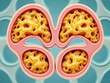 © designer rofiqul - Nasal polyps Abstract representation of porous yellow structures within pink membranes