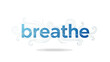 © Awan - An artistic typographic illustration of the word 'breathe' in calming blue hues, enveloped by elegant, swirling linear patterns symbolizing gentle