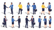 © Indar - Isometric illustrations of business people shaking hands and talking on phones, representing professional interactions and meetings.