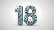 © rizkifebs - Stylized number eighteen decorative typography concept