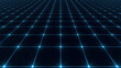 © REHENA - Glowing blue grid pattern on dark background