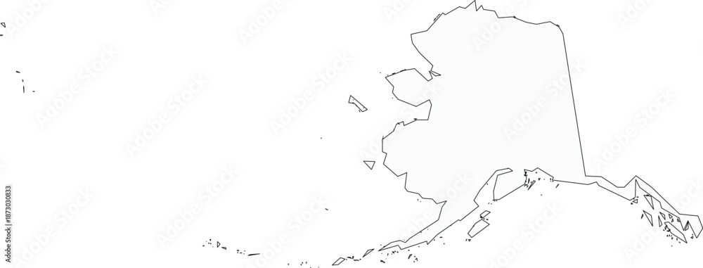 Map of Alaska Simple Outline Transparent Background Vector Stock Vector ...
