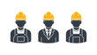 © Farzana - Graphic illustration of three industrial workers wearing safety hard hats