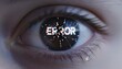 © olga_demina - Human eye showing a pixelated error message in the pupil with visual data stream distortions and a tear reflecting the emotional impact of technical issues and digital breakdown