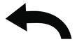 © AL-AMIN - A simple black curved arrow pointing to the left a minimalist graphic design silhouette