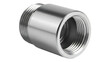 © Max_T - Polished metal pipe fitting connector with threaded ends for plumbing and industrial applications on transparent background