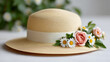 © Sergey - Elegant easter bonnet with spring flowers for seasonal celebration and decor