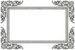 © Aman - A beautiful black and white ornate frame with floral designs on a plain background