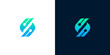 © anello - Modern abstract letter S logo design in blue and green gradient with technology circuit elements