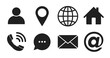 © MasterSergeant - name, address, location, phone number messenger, postal address, email symbols, contact us outline icons set