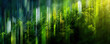 © Yeti Studio - Eco digital background with lush green forest and vertical light streaks