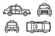 © ProAssets - Taxi Car Vector Illustration, Four Different Views, Side, Front, Back and Top
