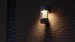 © Smart Future - Brick wall scene with street lights on a sidewalk at dusk or night