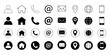 © Rehana - Essential contact information icons set in various styles for modern digital communication