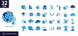 © okta - Climate change mixed color icon set