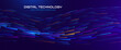 © ec0de - Big Data Flow Particles Dots. Digital Neural Network. Concept of AI Artificial Intelligence Technology Machine Deep Learning. Digital Communication. Scientific Research Presentation Vector.