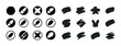 © Viacheslav - Set of grunge brush stroke and minimalist icon designs in black and white