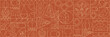 © Oxana - Pizza mosaic seamless pattern, flat line design, pizza ingredients and slices, abstract geometric design of Italian pizzeria