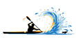 © Ophelia - Dynamic kayaker in action with vibrant wave splash silhouette design