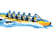 © Ophelia - Team of rowers in dynamic action on blue waters