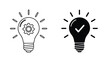© Graphics Suit - Idea and success lightbulb icons flat design vector illustration. Modern style icon. Vector icon set. Glyph and solid icon set. Icon vector. Flat Design Icon. line icon set